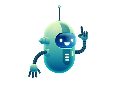 Chatbot 3/4 character chatbot design friendly illustration illustrator robot simple vector