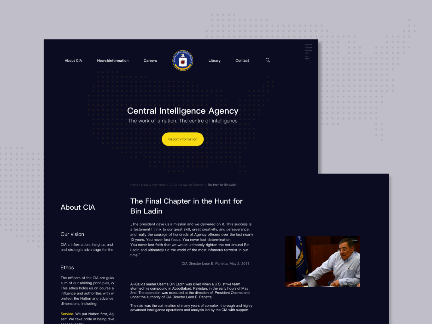 CIA's website redesign by Aleksandra Wancisiewicz on Dribbble