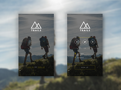 Daily UI #001 Sign Up daily ui hiking sign up ui