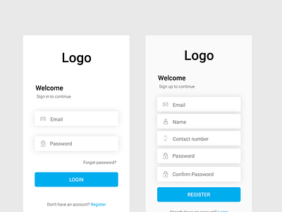 Login signup screens