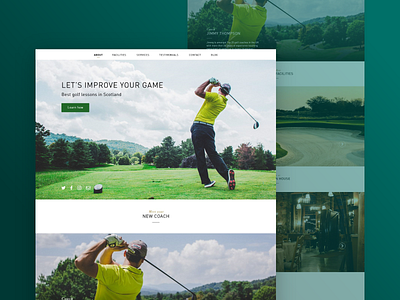 Responsive golf coach website branding design golf website minimal sports website web ui web ux