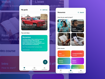 The Achiever iOS app design chat app design goals ios app design learning app mobile app ui mobile app ui ux design personal development