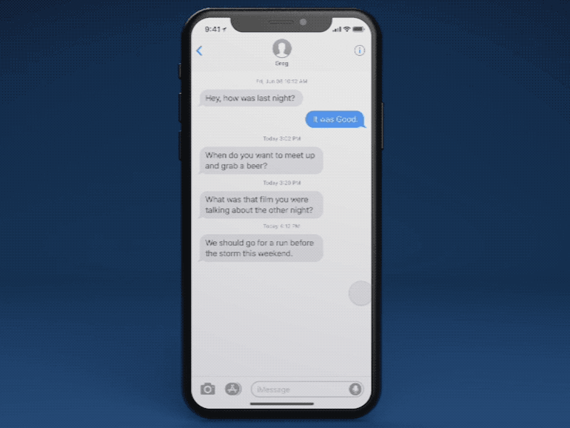 Tapback Reply for iMessage Cam apple design imessage ios ios12 iphone ui ux