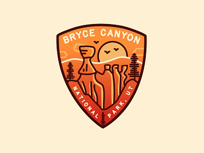 Bryce Canyon National Park badge design illustration logo vector
