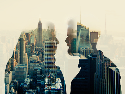 Find each other design digital double exposure photomanipulation photoshop