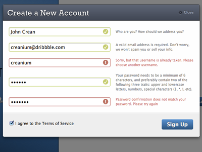Signup shot