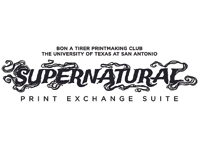 Supernatural exchange logo madison cowles print printmaking smoke supernatural text typography