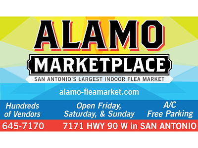 Alamo Marketplace Billboard Design billboard colorful flea marketing marketpace outdoor print san antonio texas vinyl