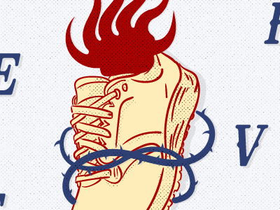 Run Forever illustration running sneaker typography