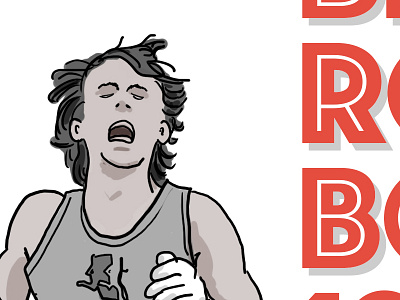 Boston Billy boston marathon illustration running typography