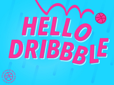 Hello Dribbble bounce invite pink typography