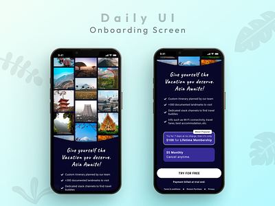Conceptual Holiday App - Onboarding Screen dailyui typography ui