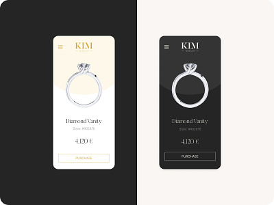 Jewel shop KIM Gold Concept branding chain concept design gem gold golden goldsmith jewel jewels logo minimalism ring rings shop store ui ux watch wear