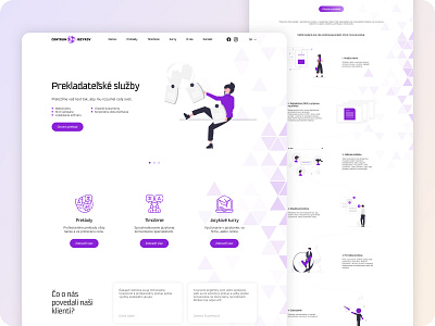Web UI / redesign/ Centrum Jazykov company course design graphic design illustration interpret language learn online purple redesign school services teach translate ui uiux ux vector web