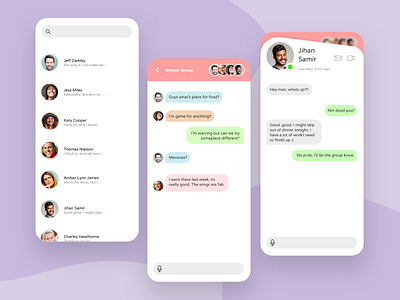 chat app app application chat concept dailyui013 design messenger mobile ui