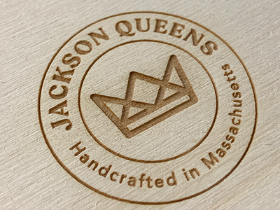 JQ logo brand branding branding concept king laser laser engraved logo logo design logodesign logotype royalty wood