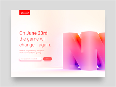 Nintendo 64 Launch page clean ui design form gaming gaming website launch light nintendo 64 sign up form ui website concept website design