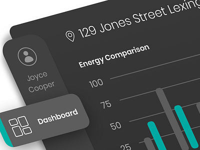 Energy Dashboard Closeup clean close up closeup dailyui018 dark dashboard dashboard design design energy drink ui