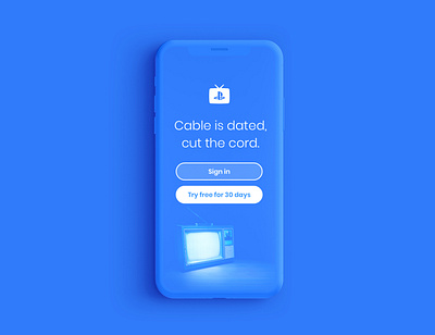Playstation Vue Redesign blue clay clean design ios login page playstation playstation vue sign up signup signup page ui vue
