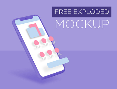 Free Exploded Mockup 3d app application clean dark design dribbble exploded exploded view flat free freebie ios iphone mobile mock up mockups ui ux