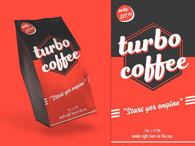 Turbo Coffee Revised branding coffee coffeepackaging coffeeshop dark design illustration logo package design package mockup packagedesign packaging