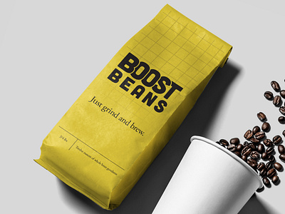 Boost Beans auto automobile automotive brand brand identity clean coffee coffee packaging coffeeshop design mockup package racing retro roaster roasters vintage
