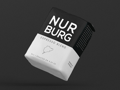 Nurburg Coffee auto bean beans black black white brand branding cafe coffee coffee bean design espresso logo minimal package package design packaging design