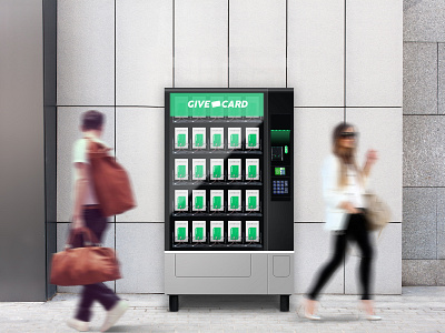 Give Card Vending Machine branding clean design hackathon illustration mock up mockup mockups photoshop ui ux vendingmachine