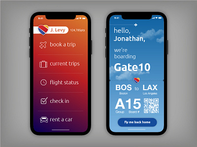 Southwest Concept airline ios iphone x mobile