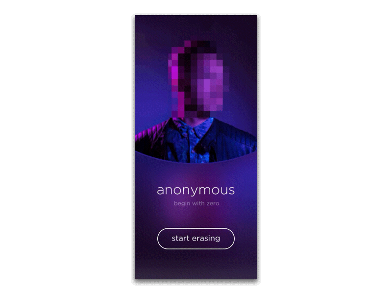 Anonymous app clean dark ios iphonex simple ui ux