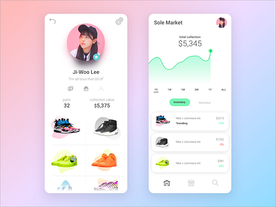 Sole Market | DailyUI006 app application clean dailyui006 design investment ios iphonex shoes sneakers ui ux