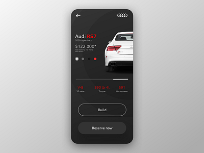 Audi Car Reserve app application audi car dark ios mobile