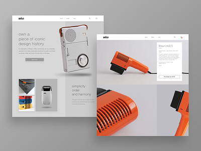 Braun centennial website concept braun clean ecommerce shop minimal product design product page ui ux website website concept website design