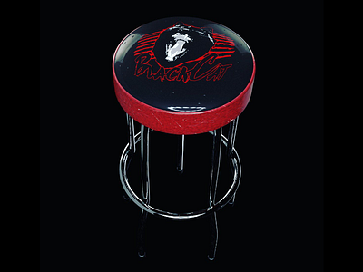 BlackCat practice stool 80s band design logo