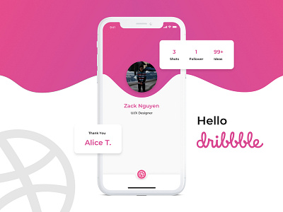 Hello Dribbble! debut design first hello invite mobile