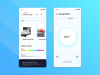 DailyUI #007 Smart Home Settings app dailyui design ios mobile smart smart home smarthome temperature ui uiux ux