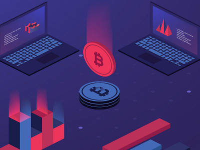 Blockchain Cryptocurrency Illustration blockchain crypto currency design digital graphic illustration