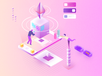 Isometric Blockchain Cryptocurrency Illustration concept analysis blockchain concept crypto currency design digital gradient graphic illustration isometric statistics