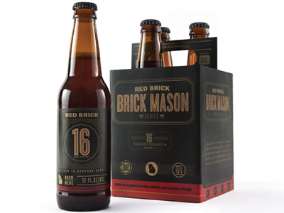 Brick Mason - 4 pack beer design package typography
