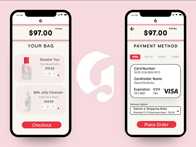 Daily UI Challenge #002 - Credit Card adobe credit card dailui daily art daily002 designmadness glossier uxuidesign xd