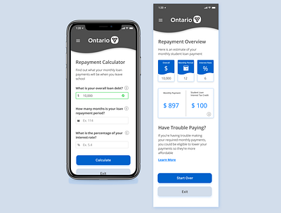 UI Challenge - 004 - OSAP Loan Calculator brand calculator canada dailyui design figma loan osap product design toronto ui visual design