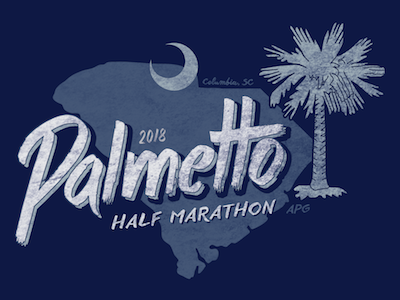Palmetto Half Marathon design half marathon marathon palmetto screen print screen printed screen printing shirt shirt design south carolina typography