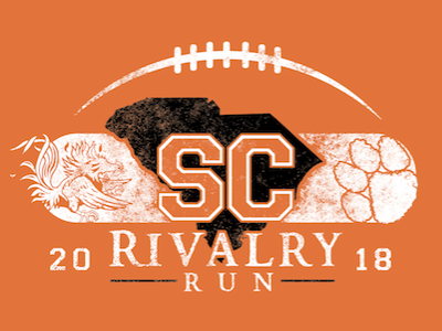 SC Rivalry Run design football rivalry run screen print screen printed screen printing shirt shirt design south carolina