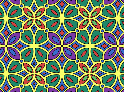 Floral Geometry and Colors design fabric pattern