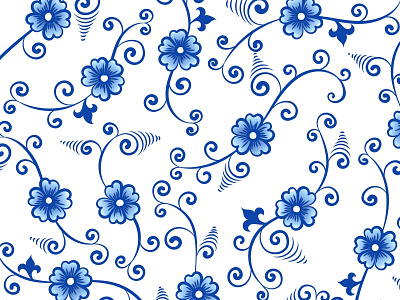 Blue Flowers blue design fabric flowers pattern textile design