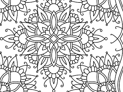 Floral pattern abstract black and white coloring design doodle fabric flowers illustration ornament pattern vector