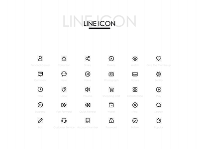 30 line icons