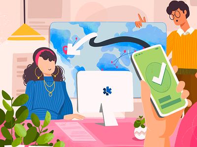 XFlow, a digital payments platform character colours developers illustration office payments people ui web illustration website design