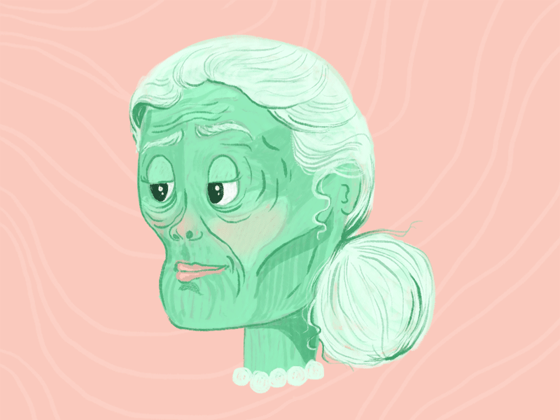 *blinks* A small character study for no real reason. animate bling character gif grandmom old woman texture wrinkles