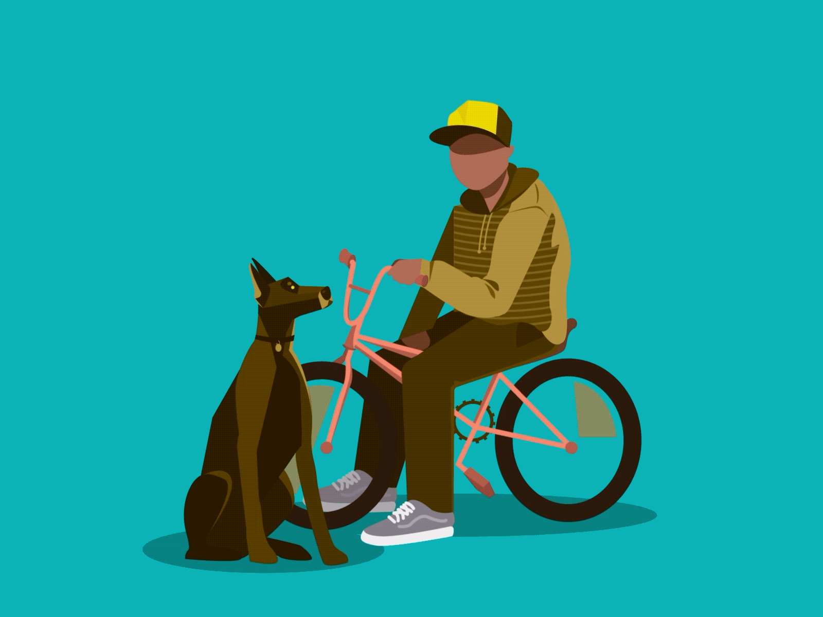 Head bop aftereffects animate animation bros cycle dog gif guy illustration